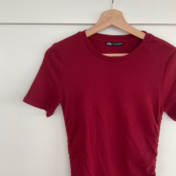 Zara Ruched Ribbed Dress - Picture 8 of 11